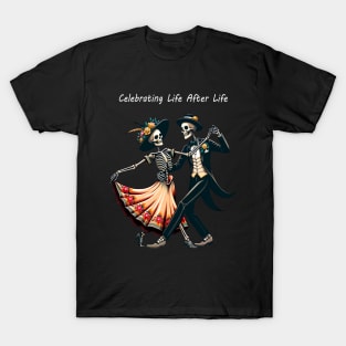 Fiesta Dancing Sugar Skull Day Of The Dead T-Shirt